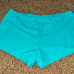 Women's Aqua and Black Swim Shorts